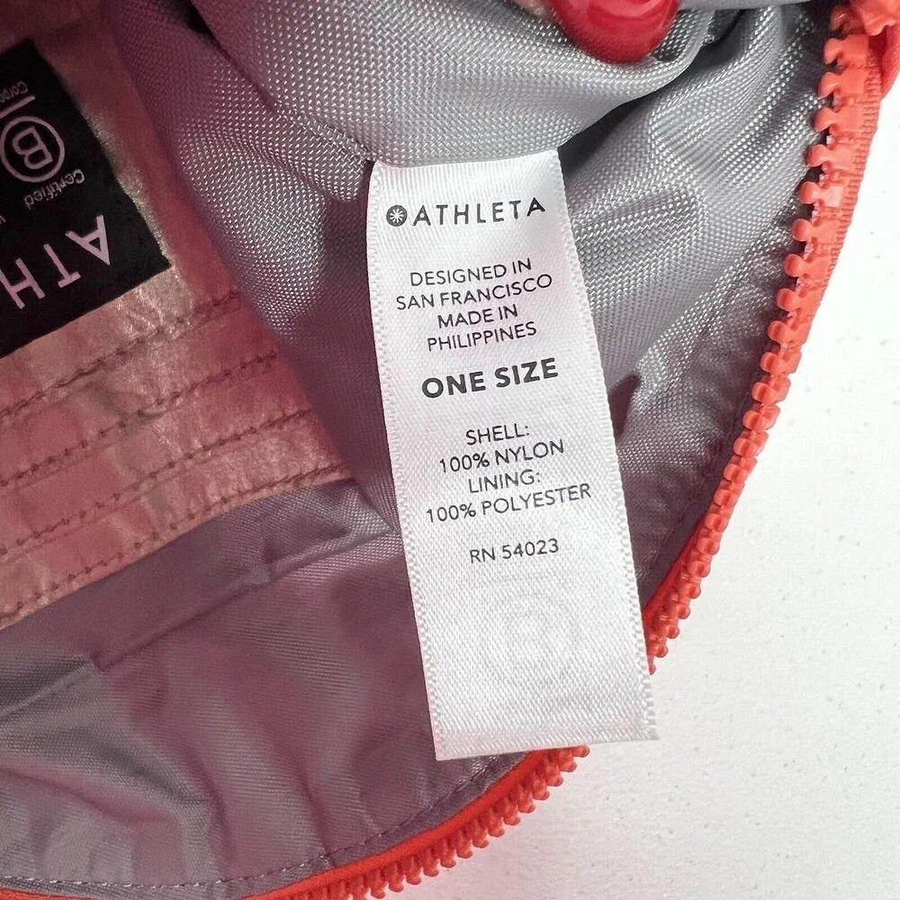 Athleta Kinetic Waist Bag‎ Belt Fanny Pack Adjustable Strap Zip Closure Orange